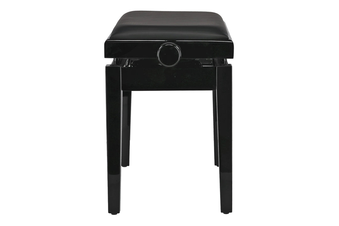 GEWA Piano bench Deluxe Autolift Vinyl – Black highgloss (Seat black)