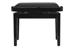 GEWA Piano bench Deluxe Autolift Vinyl – Black highgloss (Seat black)
