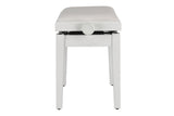 GEWA Piano bench Deluxe Autolift Vinyl - White matt (White seat)