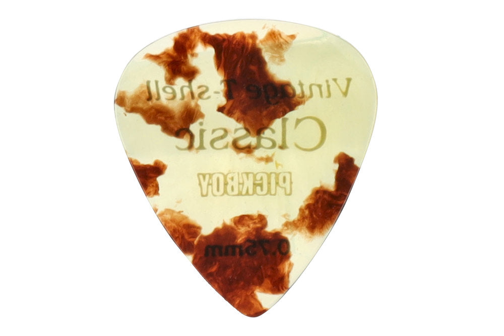 Pick Boy Vintage Classic T-Shell plektre, kort, 0,75 mm, 8 stk.