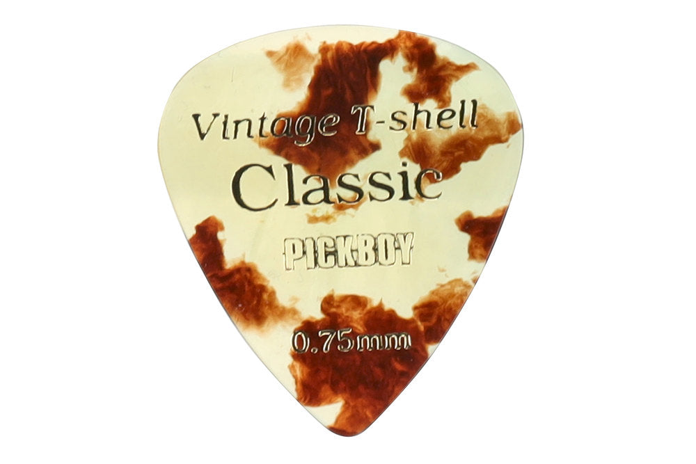 Pick Boy Vintage Classic T-Shell plektre, kort, 0,75 mm, 8 stk.
