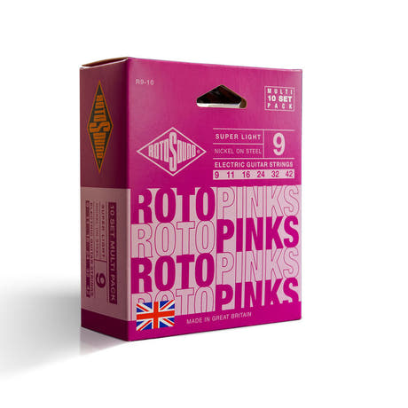 Rotosound Roto Pinks R9-10 -sähkökitarankielet 9-42, 10 sarjaa