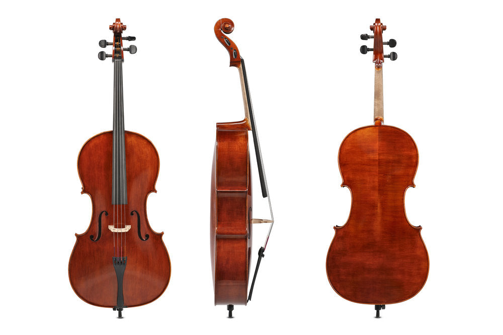 GEWA Sonata Europa cello 4/4, sat op med carbonbue og taske