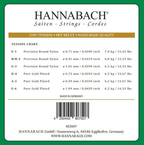 Hannabach 825 E1 -diskanttikieli klassiselle kitaralle, low tension