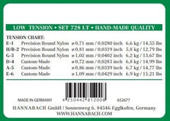 Hannabach 728 Custom Made -diskanttisetti klassiselle kitaralle, low tension
