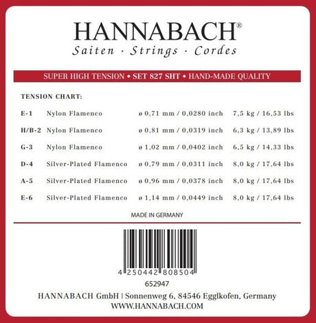 Hannabach 827 D4 bassokieli flamencokitaralle, erittäin High jännite