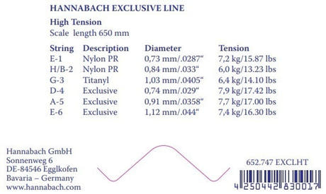 Hannabach Exclusive E1 -diskanttikieli klassiselle kitaralle, high tension