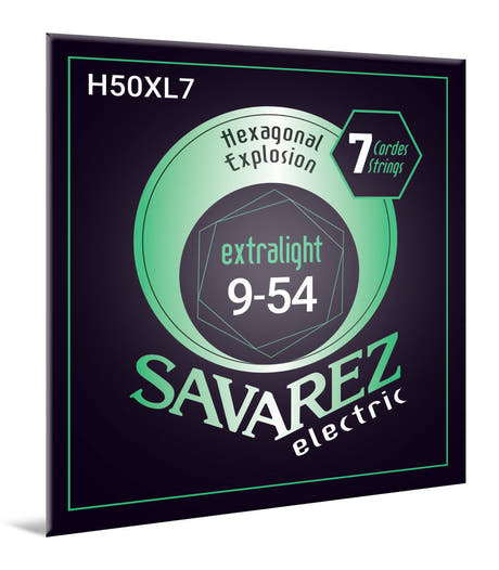 Savarez H50XL7 Hexagonal Explosion 7-kieliselle sähkökitaralle, .009–.054
