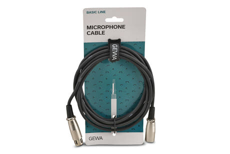 GEWA Basic Line mikrofonikaapeli 3 m, XLR-naaras–XLR-uros