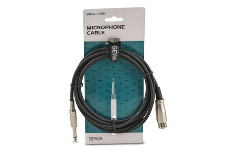 GEWA Basic Line mikrofonkabel 3 m, XLR-hun til mono-jack