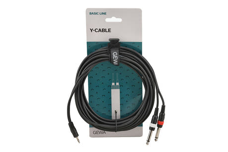 GEWA Basic Line Y-kaapeli 6 m, 3,5 mm minijakista 2 x monojakkiin