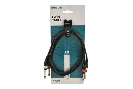 GEWA Basic Line -kaksoiskaapeli 1,5 m, 2 x mono-jack