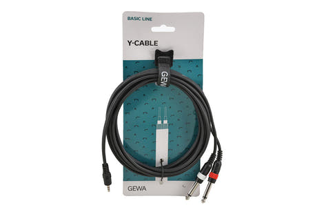 GEWA Basic Line Y-kaapeli 3 m, 3,5 mm minijakki 2 x monojakkiin