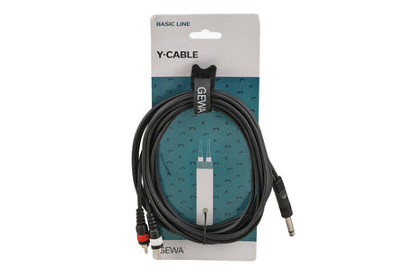 GEWA Basic Line Y-kaapeli 3 m, monojakki 2 x cinch-liittimeen