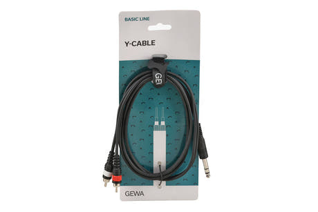 GEWA Basic Line Y-kaapeli 1,5 m, stereo-jakki 2 x cinch-liitäntään