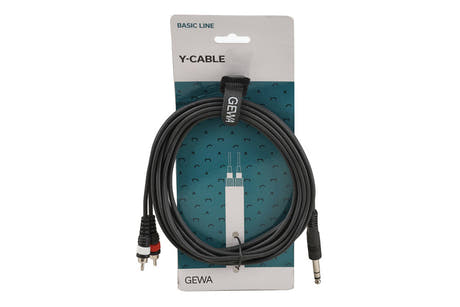GEWA Basic Line Y-kaapeli 3 m, stereo-jakki 2 x cinch-liittimeen