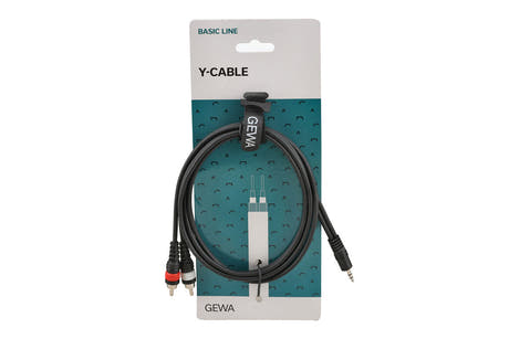GEWA Basic Line Y-kaapeli 1,5 m, 3,5 mm minijack 2 x cinch-liittimeen