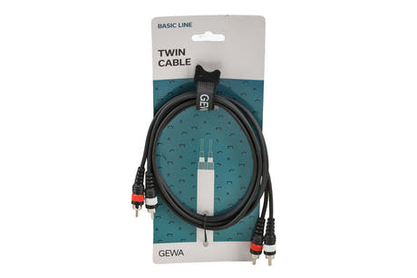 GEWA Basic Line -kaksoiskaapeli, 1,5 m, 2 x cinch molemmissa päissä