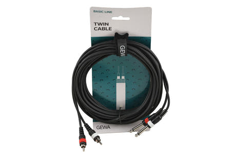 GEWA Basic Line kaksoiskaapeli 6 m, 2 x jakkiliitin – 2 x cinch