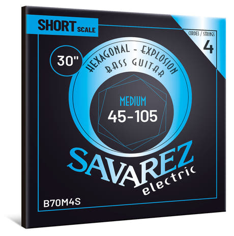 Savarez B70M4S Hexagonal Explosion 4-kielinen basso, medium short scale