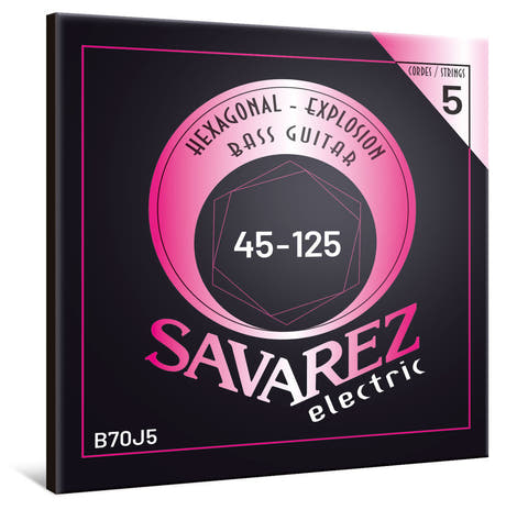 Savarez B70J5 Hexagonal Explosion 5-kieliset bassokielet, medium
