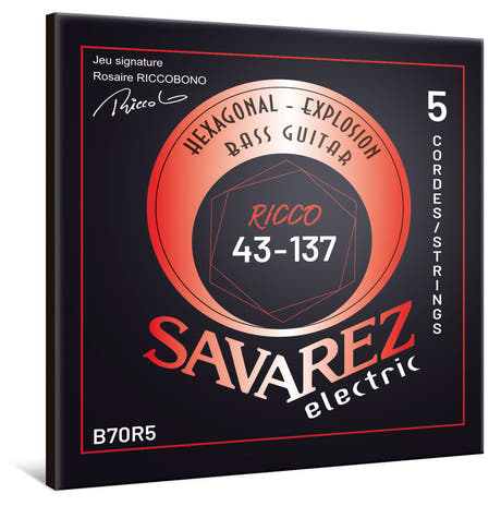 Savarez B70R5 Hexagonal Explosion 5-kieliset bassokielet, Ricco