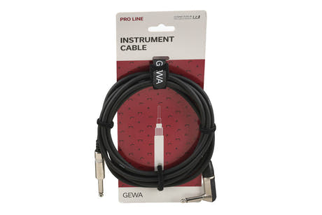 GEWA Pro Line -instrumenttikaapeli 3 m, suora kulmikkaaseen jack-liittimeen