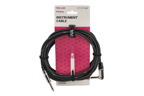 GEWA Pro Line -instrumenttikaapeli 6 m, suorasta kulma-jakkiin