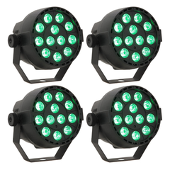 LED Spot Multicolor m. fjernbetjening (12x3W) 4 Kpl. Bundle