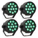 LED Spot Multicolor m. fjernbetjening (12x3W) 4 Kpl. Bundle