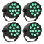 LED Spot Multicolor m. fjernbetjening (12x3W) 4 Kpl. Bundle