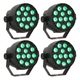 LED Spot Multicolor m. fjernbetjening (12x3W) 4 Kpl. Bundle