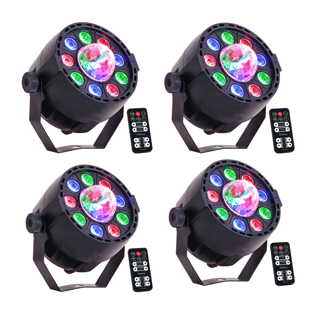 LED PAR-ASTRO 2-i-1 Diskovalot 4 Kpl. Bundle