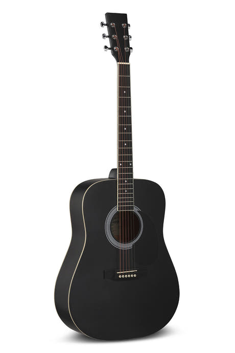 VGS Cataluna western-kitara, musta, gig bag -laukulla
