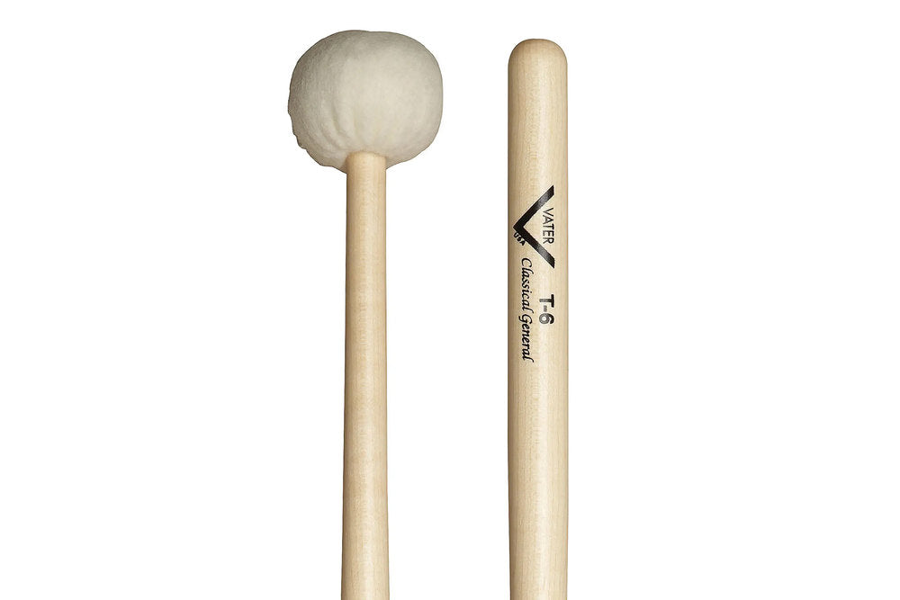 Vater Timpani Mallet T6 -paukukapulat, puolipehmeä huopa, kapeneva varsi