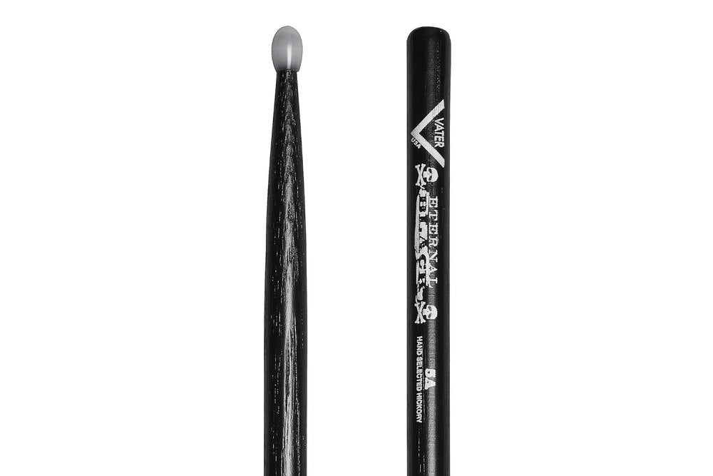 Vater Eternal Black 5A trommestikker, hickory, nylonspids