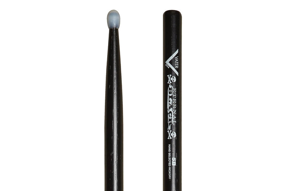 Vater Eternal Black 5B trommestikker, hickory, nylonspids