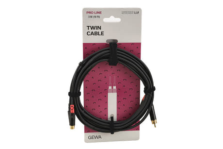 GEWA Pro Line kaksoiskaapeli 3 m, cinch-jatkojohto