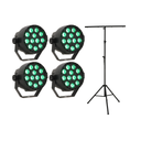 LED Spot Multicolor kaukosäätimellä (12x3W) & Perfex Valoteline