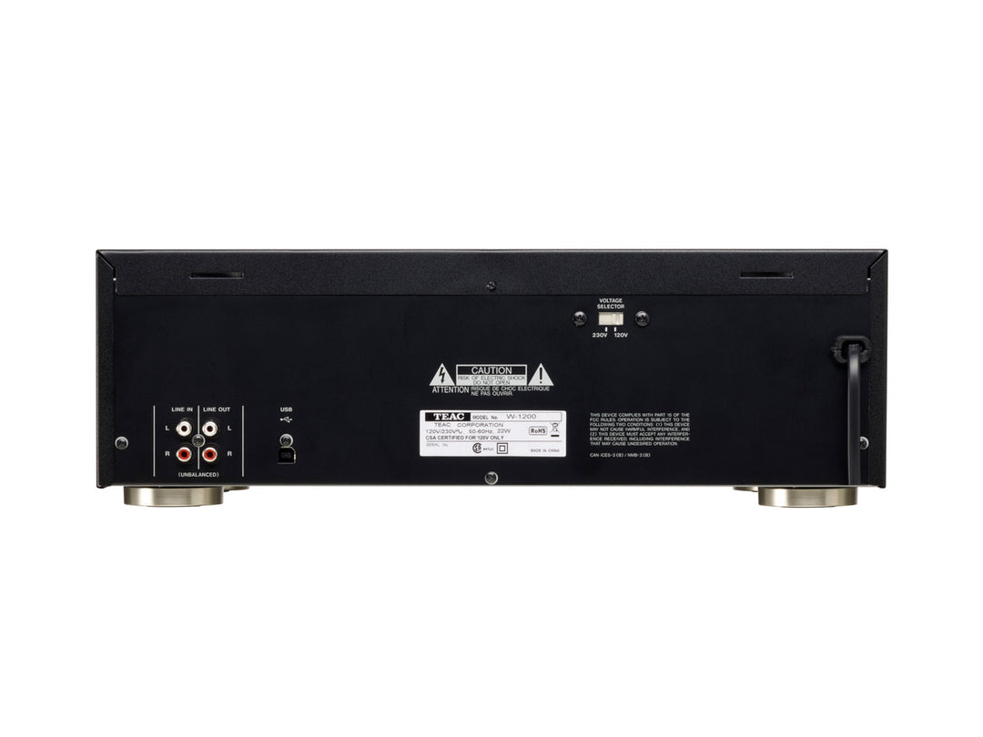 TEAC W-1200 Kaksoiskasettisoitin (Musta)