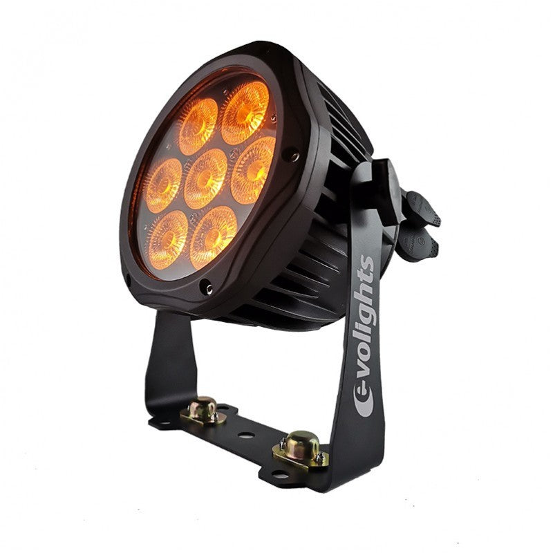 EVOLIGHTS GLACIER 7 LED PAR 7x10W RGBWA-UV IP65 ulkokäyttöön lavavalaistus