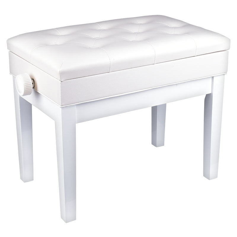 Pianotuoli – Säilytys ja säädettävä Korkeus (White)
