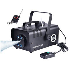 Light4Me BLACK 1200 LED Fog Machine Bundle
