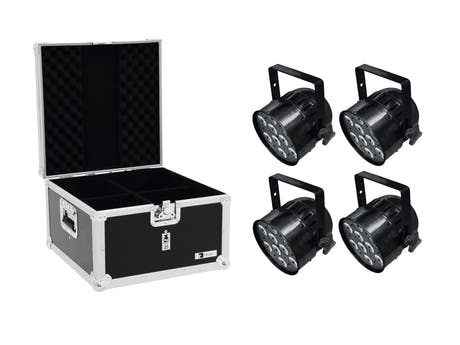 EUROLITE Set 4x LED PAR-56 QCL lyhyt bk + EPS-kotelo