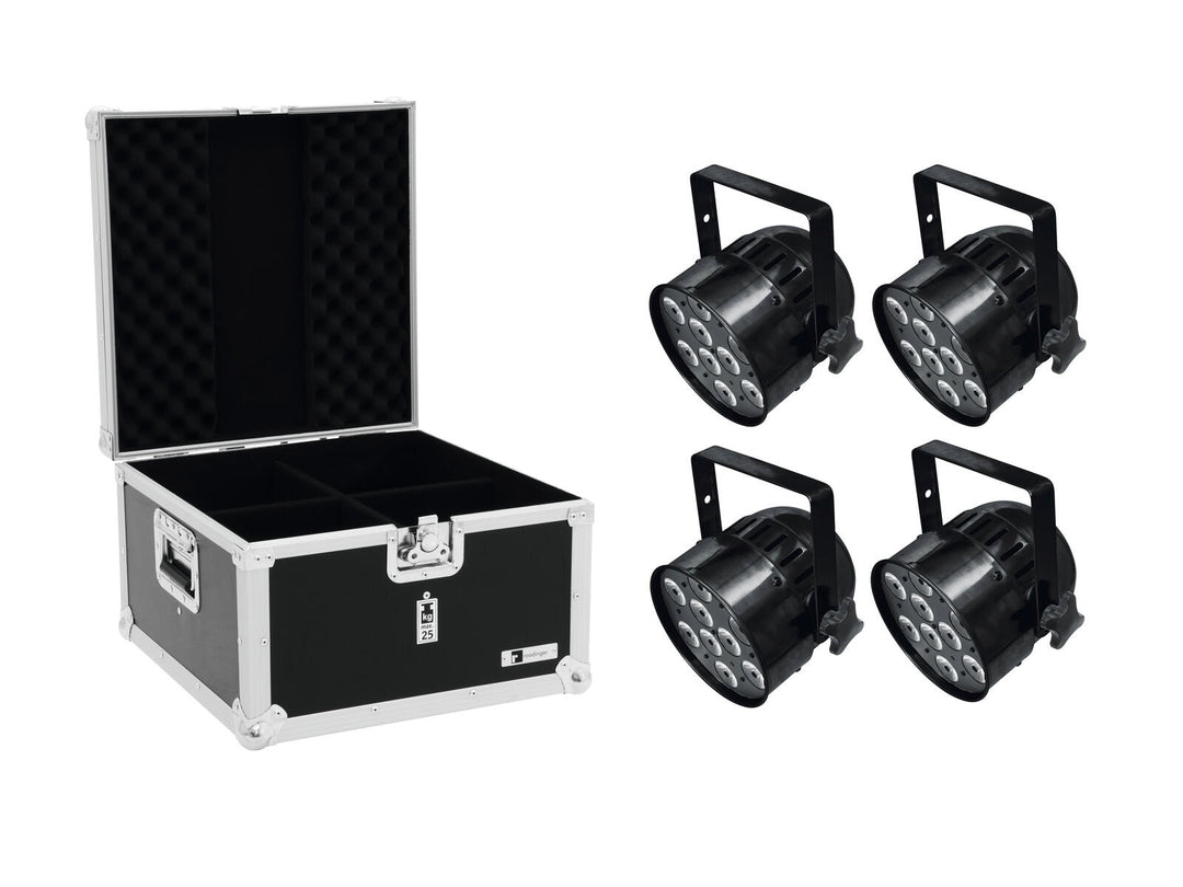 EUROLITE Set 4x LED PAR-56 QCL lyhyt bk + EPS-kotelo