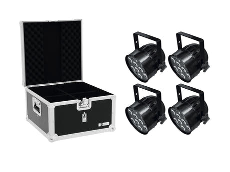 EUROLITE Setti 4x LED PAR-56 HCL Short bk + EPS-kotelo