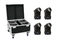 EUROLITE Set 4x LED TMH-X1 Liikkuvat päät Beam + Case