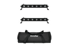 EUROLITE Set 2x LED BAR-6 QCL RGBA + pehmeä laukku