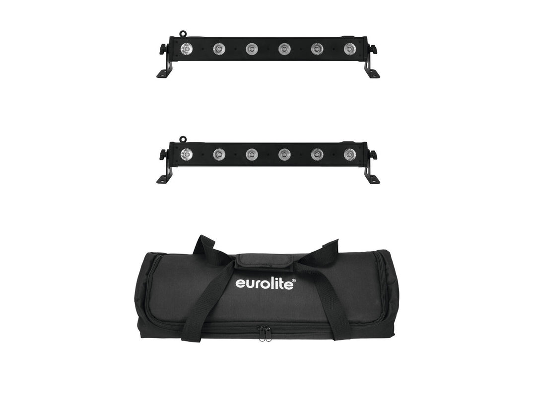 EUROLITE Set 2x LED BAR-6 QCL RGBA + pehmeä laukku