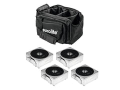 EUROLITE Setti 4x AKKU IP Flat Light 1 kromi + Pehmeä laukku